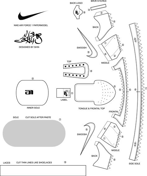 air force 1 sneaker template.